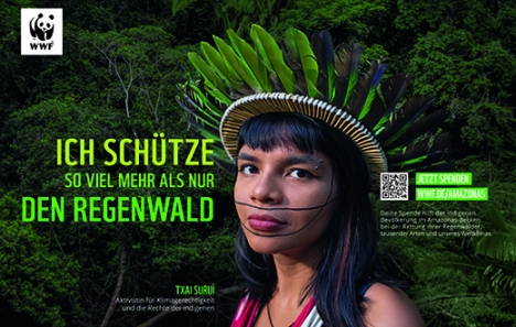 Saint Elmo's und Serviceplan Consulting Group werden für WWF aktiv - Die Kommunikationskampagne für den WWF stellt zwei Angehörige indigener Völker und ihr Engagement zum Erhalt des Amazonas in den Mittelpunkt - Foto: Saint Elmo's